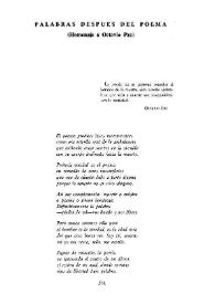 Palabras después del poema (Homenaje a Octavio Paz) / Leopoldo de Luis | Biblioteca Virtual Miguel de Cervantes