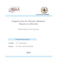 Arquitectura de software dinámica basada en reflexión / Carlos Enrique Cuesta Quintero | Biblioteca Virtual Miguel de Cervantes