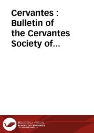 Cervantes : Bulletin of the Cervantes Society of America | Biblioteca Virtual Miguel de Cervantes