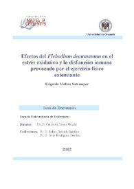 Efectos del Phlebodium decumanum en el estrés oxidativo y la disfunción inmune provocado por el ejercicio físico extenuante / Edgardo Molina Sotomayor | Biblioteca Virtual Miguel de Cervantes