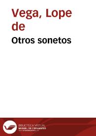 Otros sonetos / Lope de Vega; edición de Ramón García González | Biblioteca Virtual Miguel de Cervantes