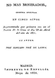 No más mostrador / [Eugène Scribe ; traducción de Mariano José de Larra] | Biblioteca Virtual Miguel de Cervantes