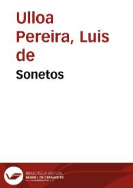 Sonetos / Luis de Ulloa y Pereira; edición de Ramón García González | Biblioteca Virtual Miguel de Cervantes