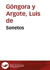 Sonetos / Luis de Góngora y Argote; edición de Ramón García González | Biblioteca Virtual Miguel de Cervantes