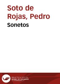 Sonetos / de Pedro Soto de Rojas; edición de Ramón García González | Biblioteca Virtual Miguel de Cervantes