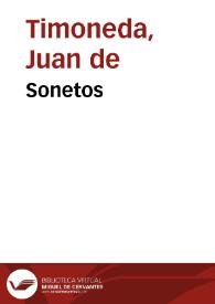 Sonetos / Juan de Timoneda; edición de Ramón García González | Biblioteca Virtual Miguel de Cervantes