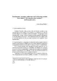 Fundamento, concepto y estructura de los derechos sociales. Una crítica a "¿Existen derechos sociales?" de Fernando Atria / Carlos Bernal Pulido | Biblioteca Virtual Miguel de Cervantes