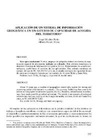 Aplicación de un Sistema de Información Geográfica en un estudio de capacidad de acogida del territorio / Ángel Sánchez Pardo y Alfredo Ramón Morte | Biblioteca Virtual Miguel de Cervantes