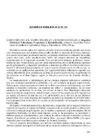 MARCOS SEGURA, J.B.; MATEU BELLES, J.F. Y ROMERO GONZÁLEZ, J. : Regadíos históricos valencianos. Propuestas de rehabilitación. Valencia, Generalitat Valenciana. Conselleria d Agricultura, Pesca y Alimentación, 1994, 158 pp. | Biblioteca Virtual Miguel de Cervantes