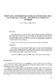 Propuesta metodológica para el estudio del Mar de Nubes : el caso del año 1989 en el Norte de Tenerife | Biblioteca Virtual Miguel de Cervantes