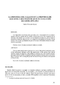 La industria del calzado en la provincia de Alicante : características de su evolución reciente (1970-1991) | Biblioteca Virtual Miguel de Cervantes