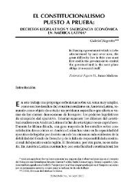 El constitucionalismo puesto a prueba: decretos legislativos y emergencia económica en América Latina / Gabriel Negretto | Biblioteca Virtual Miguel de Cervantes