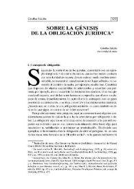 Sobre la génesis de la obligación jurídica | Biblioteca Virtual Miguel de Cervantes