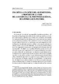 Una crítica a un crítico del «no positivismo». A propósito de «la tesis del caso especial y el positivismo jurídico», de Alfonso García Figueroa | Biblioteca Virtual Miguel de Cervantes