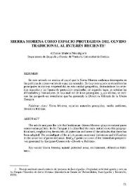 Sierra Morena como espacio protegido. Del olvido tradicional al interés reciente | Biblioteca Virtual Miguel de Cervantes