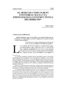 El Derecho como sujeto epistémico: hacia una epistemología constructivista del Derecho / Gunther Teubner; traducción de Carlos Gómez-Jara Díez | Biblioteca Virtual Miguel de Cervantes