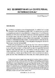 No sobreestimar la Corte Penal Internacional / David Wippam | Biblioteca Virtual Miguel de Cervantes