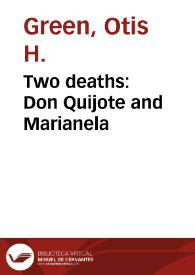 Two deaths: Don Quijote and Marianela / Otis H. Green | Biblioteca Virtual Miguel de Cervantes