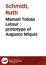 Manuel Tolosa Latour : prototype of Augusto Miquis | Biblioteca Virtual Miguel de Cervantes