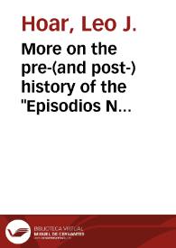 More on the pre-(and post-) history of the "Episodios Nacionales": Galdós article El dos de mayo (1874) / Leo J. Hoar | Biblioteca Virtual Miguel de Cervantes