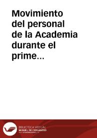 Movimiento del personal de la Academia durante el primer semestre del año de 1888 | Biblioteca Virtual Miguel de Cervantes