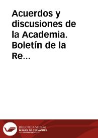 Acuerdos y discusiones de la Academia. Boletín de la Real Academia de la Historia, tomo 5 (noviembre 1884). Cuaderno V | Biblioteca Virtual Miguel de Cervantes