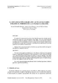 La mecanización agraria en las Islas Baleares durante el período de la autarquía (1946-1960) / Jaume Bibimelis Sebastián, Antoni Ginard Bujosa y Antoni Ordinas Garau | Biblioteca Virtual Miguel de Cervantes