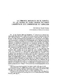 La vibrante implosiva en el español de Las Palmas de Gran Canaria: factores lingüísticos que condicionan su variación / José Antonio Samper Padilla | Biblioteca Virtual Miguel de Cervantes