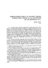 Observaciones acerca de algunas formas verbales del pasado en la "Información de los Jerónimos, 1517" / Andreas Wesch | Biblioteca Virtual Miguel de Cervantes