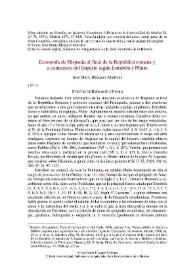 Economía de Hispania al final de la República romana y a comienzos del Imperio según Estrabón y Plinio / José María Blázquez Martínez | Biblioteca Virtual Miguel de Cervantes