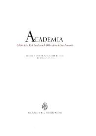 Academia : Boletín de la Real Academia de Bellas Artes de San Fernando. Primer y segundo semestre de 2003. Números 96 y 97. Preliminares e índice | Biblioteca Virtual Miguel de Cervantes