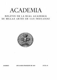 Academia : Boletín de la Real Academia de Bellas Artes de San Fernando. Segundo semestre de 1989. Número 69. Preliminares e Índice | Biblioteca Virtual Miguel de Cervantes