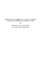 Inventario de Dibujos de la Real Academia de Bellas Artes de San Fernando (III) / Ascensión Ciruelos Gonzalo, M.ª Pilar García Sepúlveda | Biblioteca Virtual Miguel de Cervantes