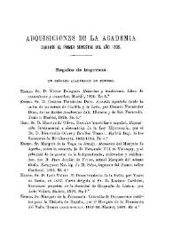 Adquisiciones de la Academia durante el primer semestre del año 1896 | Biblioteca Virtual Miguel de Cervantes