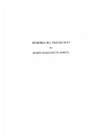 Academia : Boletín de la Real Academia de Bellas Artes de San Fernando. Segundo semestre de 1997. Número 85. Memoria del trienio 95-97 / por Ramón González Amezúa | Biblioteca Virtual Miguel de Cervantes