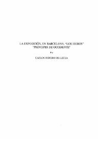 La Exposición, en Barcelona, "Los Iberos" "Príncipes de Occidente" / por Carlos Romero de Lecea | Biblioteca Virtual Miguel de Cervantes