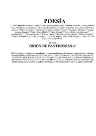 Poesía / Orión de Panthoseas | Biblioteca Virtual Miguel de Cervantes