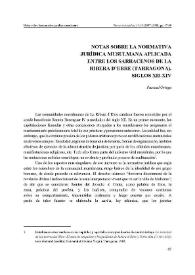 Notas sobre la normativa jurídica musulmana aplicada entre los sarracenos de la Ribera d'Ebre (Tarragona). Siglos XII-XIV / Pascual Ortega | Biblioteca Virtual Miguel de Cervantes