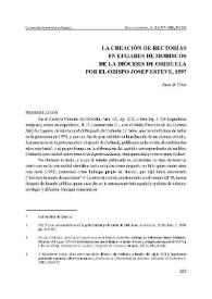 La creación de rectorías en lugares de moriscos de la diócesis de Orihuela por el obispo Josep Esteve,1597 / Juan B. Vilar | Biblioteca Virtual Miguel de Cervantes