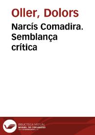 Narcís Comadira. Semblança crítica | Biblioteca Virtual Miguel de Cervantes