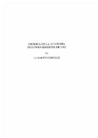 Crónica de la Academia. Segundo semestre de 1992 / J. J. Martín González | Biblioteca Virtual Miguel de Cervantes