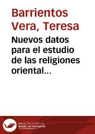 Nuevos datos para el estudio de las religiones orientales en Occidente: un espacio de culto mitraico en la zona Sur de Mérida / Teresa Barrientos Vera | Biblioteca Virtual Miguel de Cervantes