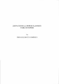 Anotaciones al pintor flamenco Pablo Schepers / Fernando Benito Doménech | Biblioteca Virtual Miguel de Cervantes