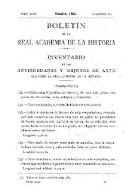 Inventario de las antigüedades y objetos de arte que posee la Real Academia de la Historia (Continuación) (I) / Juan Catalina García | Biblioteca Virtual Miguel de Cervantes