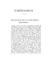 Lápidas romanas de Caldas de Mombuy. Datos inéditos / Fidel Fita | Biblioteca Virtual Miguel de Cervantes