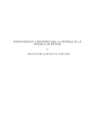 Sesión Pública y solemne para la entrega de la medalla de honor al Instituto de Valencia de Don Juan | Biblioteca Virtual Miguel de Cervantes