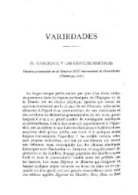 El vascuence y las lenguas semíticas. Discurso pronunciado en el Congreso XIII Internacional de Orientalistas (Hamburgo, 1902) / Francisco Fernández y González | Biblioteca Virtual Miguel de Cervantes