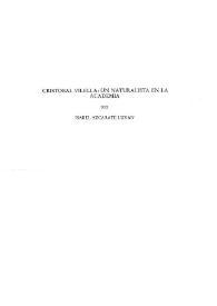 Cristóbal Vilella: un naturalista en la Academia / Isabel Azcárate Luxán | Biblioteca Virtual Miguel de Cervantes