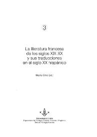 La literatura francesa de los siglos XIX-XX y sus traducciones en el siglo XX hispánico / Marta Giné (ed.) | Biblioteca Virtual Miguel de Cervantes