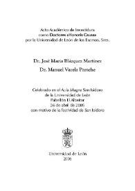 La provincia de León en la antigüedad : epigrafía y minería / Discurso de recepción del Grado de Doctor Honoris Causa por la Universidad de León, por ... José María Blázquez Martínez | Biblioteca Virtual Miguel de Cervantes